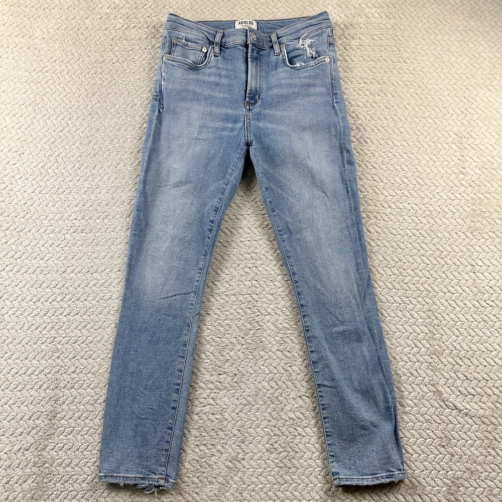 Agolde Distressed Jeans Size 28 Rock Metal A018-1045 BOHO Chic Preppy Modern